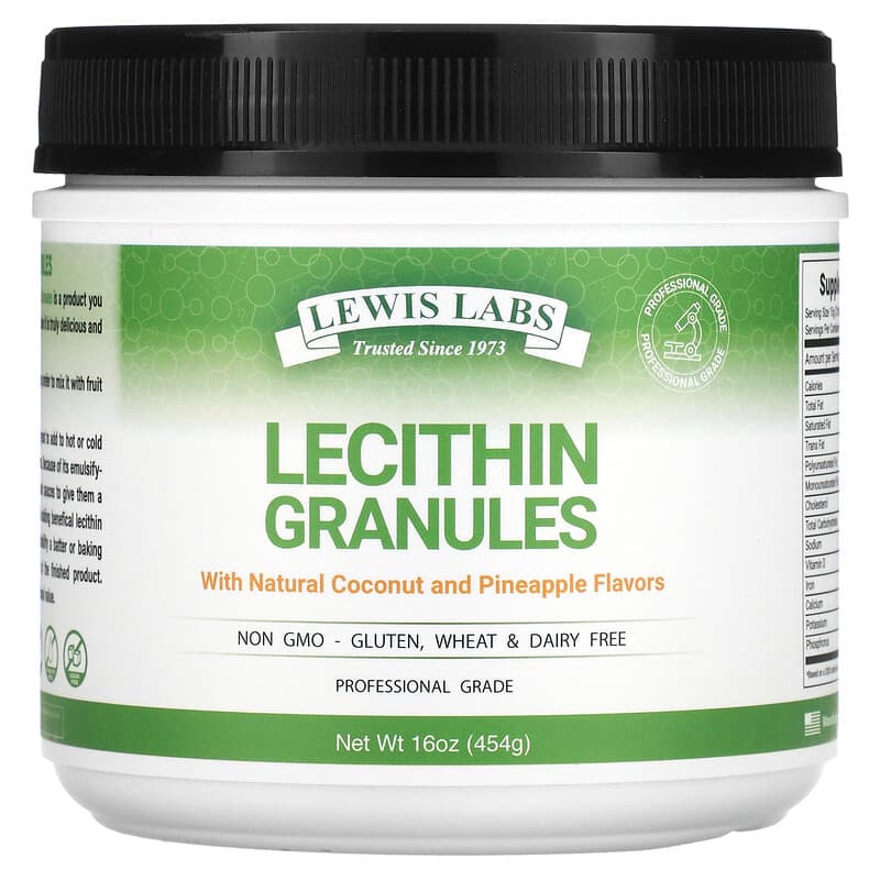 Lewis Labs Lecithin Granules Natural Coconut and Pineapple 16 oz (454 g) 42515435144