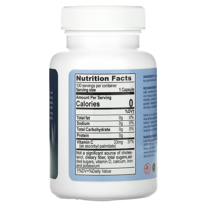 Life Enhancement, Durk Pearson & Sandy Shaw's BHT Plus, 100 Vegetable Capsules 603902014450