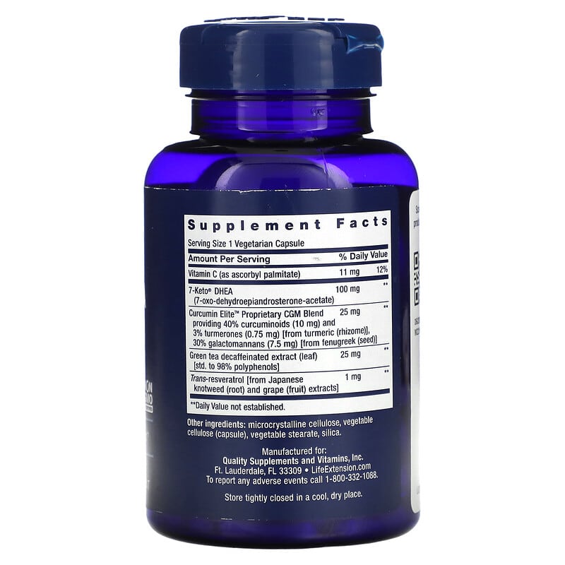 Life Extension, 7-Keto DHEA Metabolite, 100 mg, 60 Vegetarian Capsules 737870247968