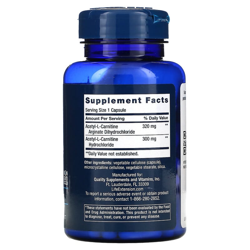 Life Extension, Acetyl-L-Carnitine Arginate, 90 Capsules 737870197492