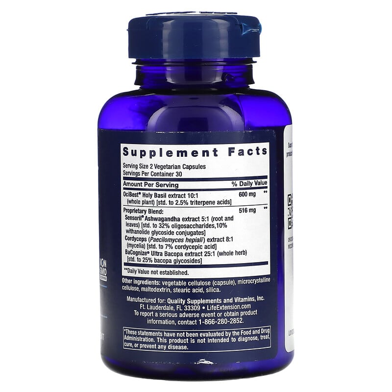 Life Extension, Adrenal Energy Formula, 60 Vegetarian Capsules 737870162803
