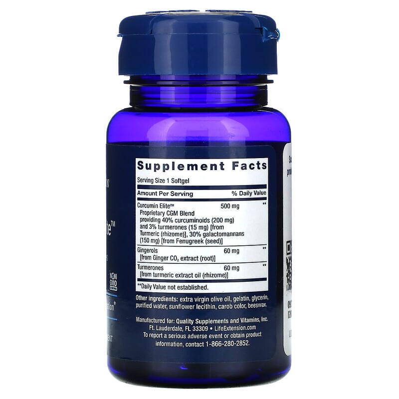 Life Extension, Advanced Curcumin Elite, Turmeric Extract, Ginger & Turmerones, 30 Softgels 737870232438