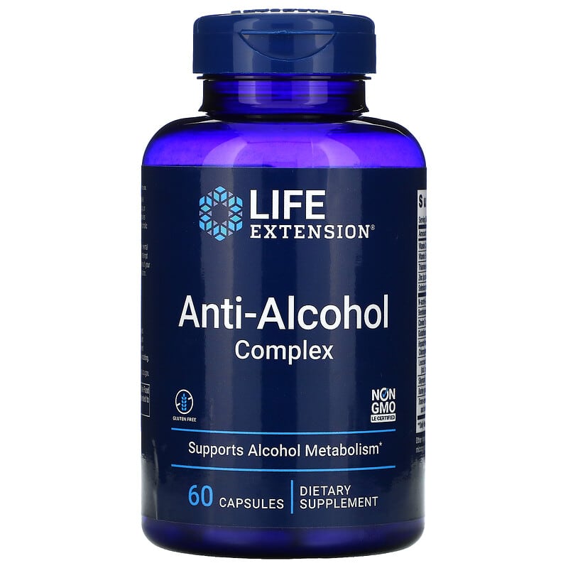 Life Extension Anti-Alcohol Complex 60 Capsules 737870224006
