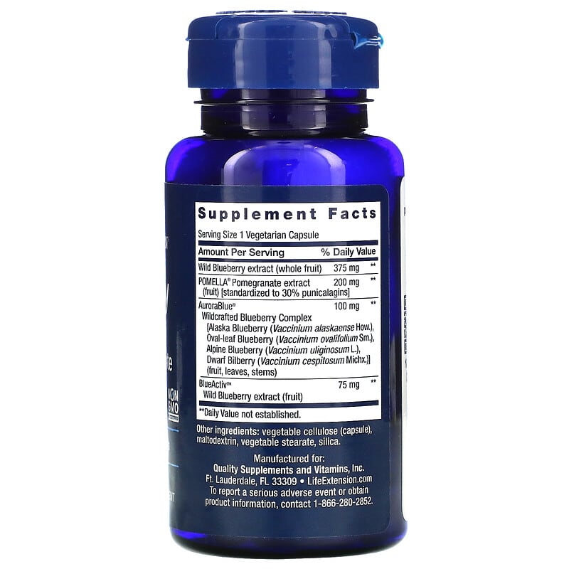 Life Extension, Blueberry Extract and Pomegranate, 60 Vegetarian Capsules 737870143864