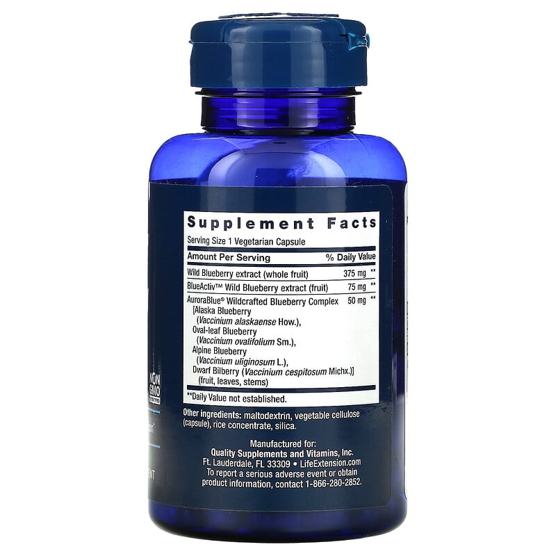 Life Extension, Blueberry Extract Capsules, 60 Vegetarian Capsules 737870121466