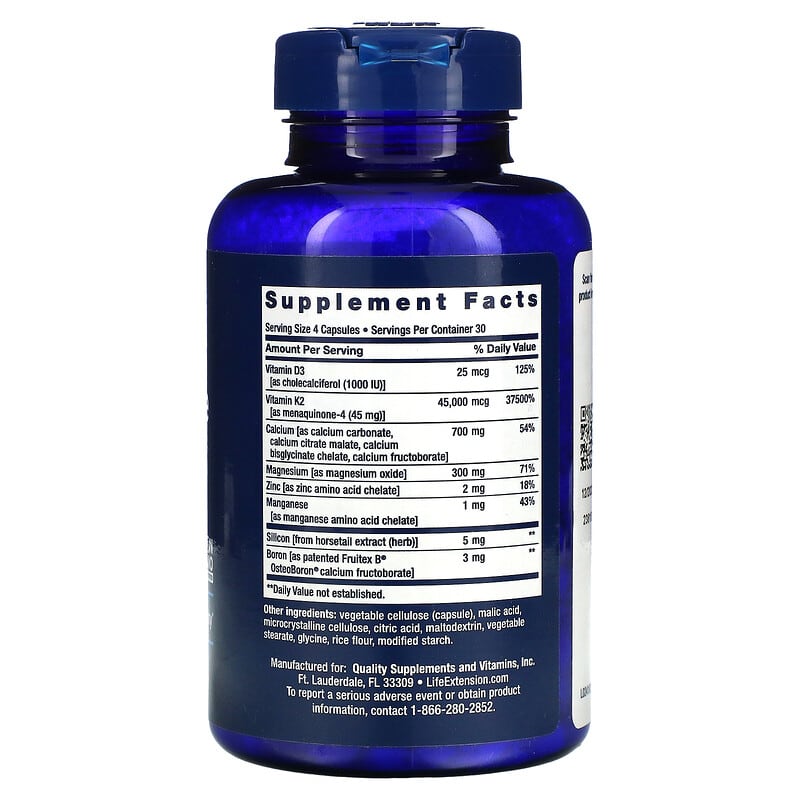 Life Extension, Bone Restore Elite, With Super Potent K2, 120 Capsules 737870241614