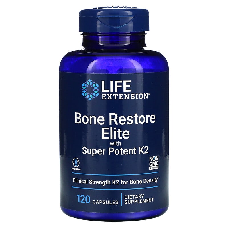 Life Extension Bone Restore Elite With Super Potent K2 120 Capsules 737870241614