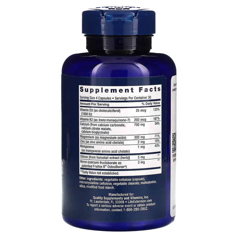 Life Extension, Bone Restore with Vitamin K2, 120 Capsules 737870172710