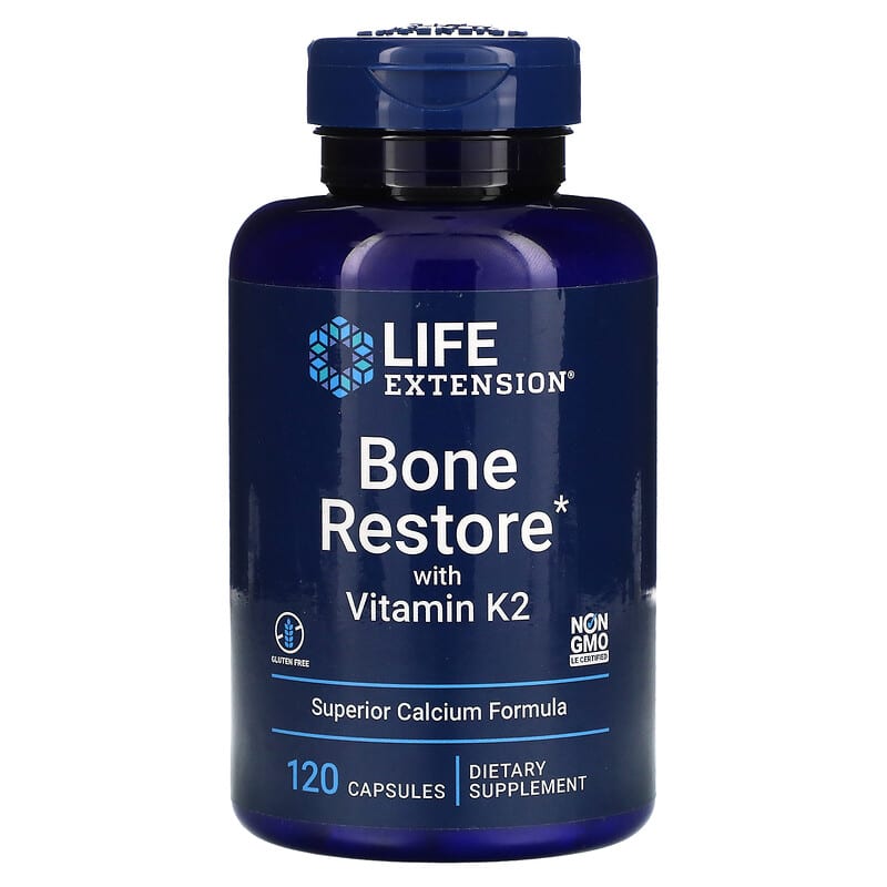 Life Extension Bone Restore with Vitamin K2 120 Capsules 737870172710