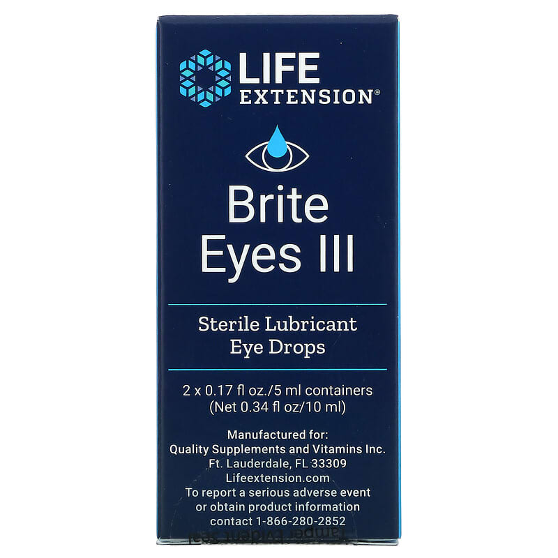 Life Extension Brite Eyes III 2 Vials 0.17 fl oz. (5 ml) Each 737870893509