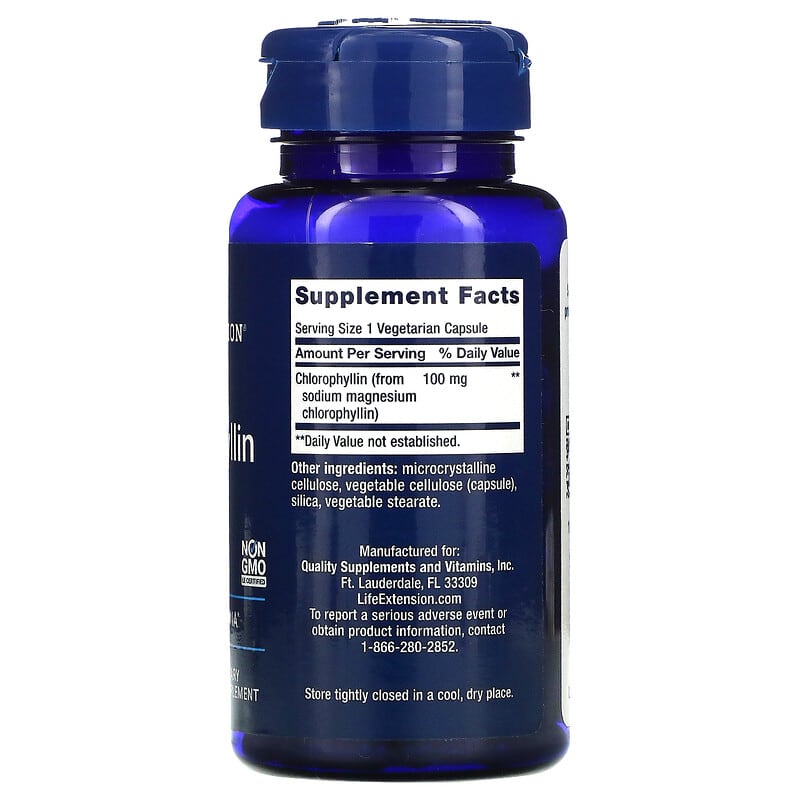 Life Extension, Chlorophyllin, 100 mg, 100 Vegetarian Capsules 737870157113