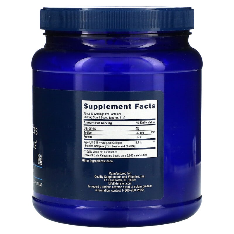Life Extension, Collagen Peptides For Skin & Joints, Multi- Collagen Peptide Blend, 12 oz (343 g) 737870240808