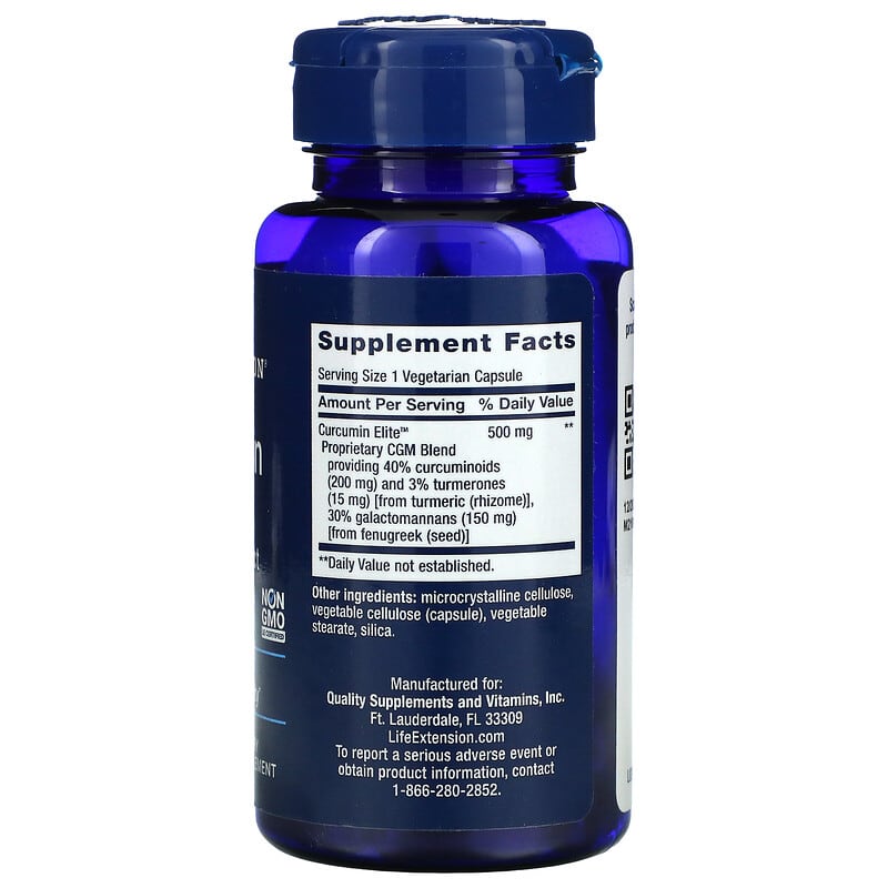 Life Extension, Curcumin Elite, Turmeric Extract, 30 Vegetarian Capsules 737870246732