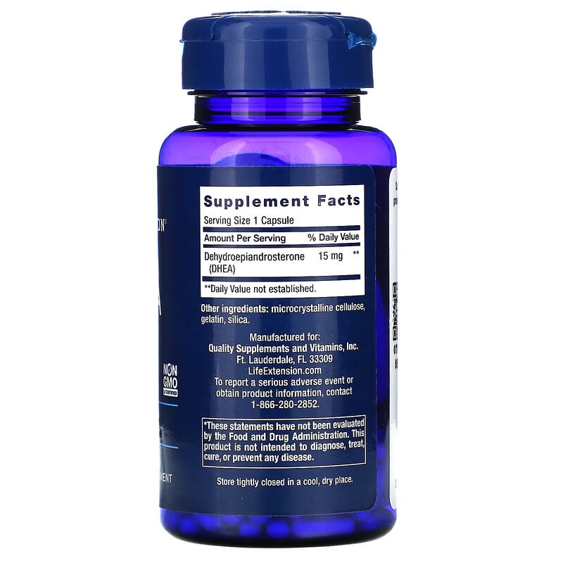 Life Extension, DHEA, 15 mg, 100 Capsules 737870454106