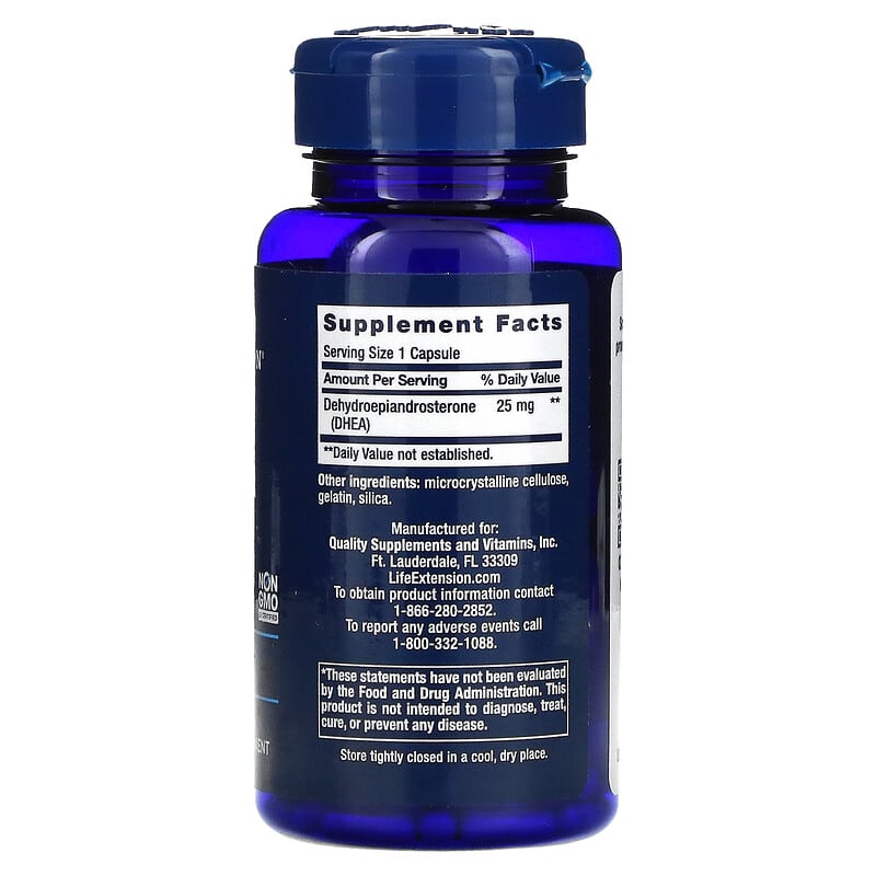 Life Extension, DHEA, 25 mg, 100 Capsules 737870335108