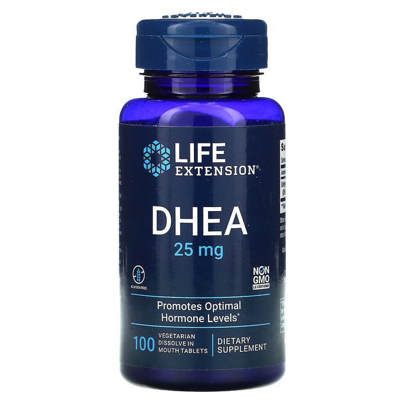 Life Extension DHEA 25 mg 100 Vegetarian Dissolve in Mouth Tablets 737870607106