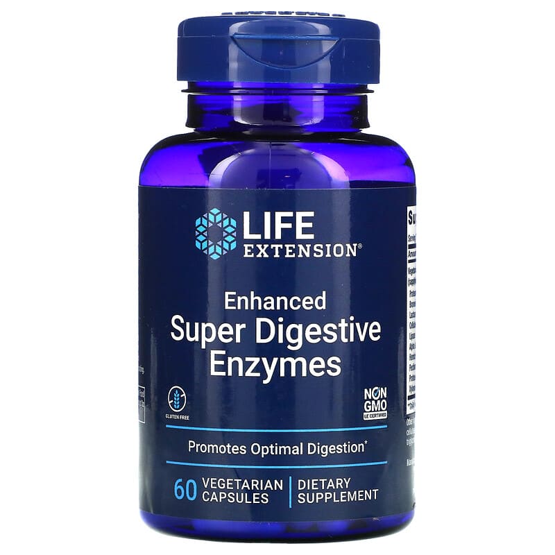 Life Extension Enhanced Super Digestive Enzymes 60 Vegetarian Capsules 737870202165