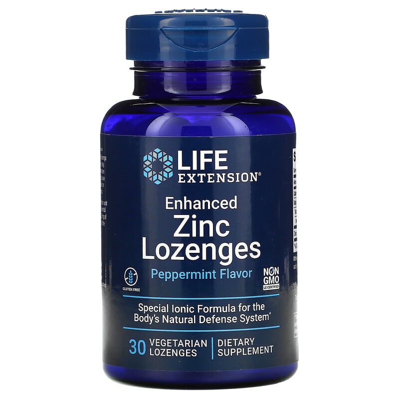 Life Extension Enhanced Zinc Lozenges Peppermint 30 Vegetarian Lozenges 737870196105