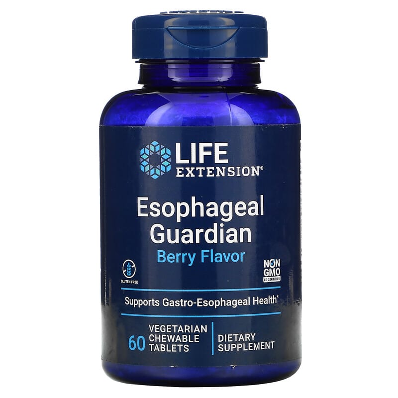 Life Extension Esophageal Guardian Berry 60 Vegetarian Chewable Tablets 737870173700