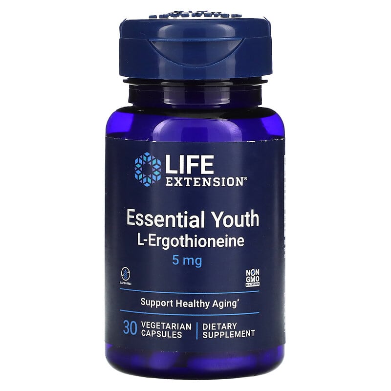 Life Extension Essential Youth L-Ergothioneine 5 mg 30 Vegetarian Capsules 737870243137
