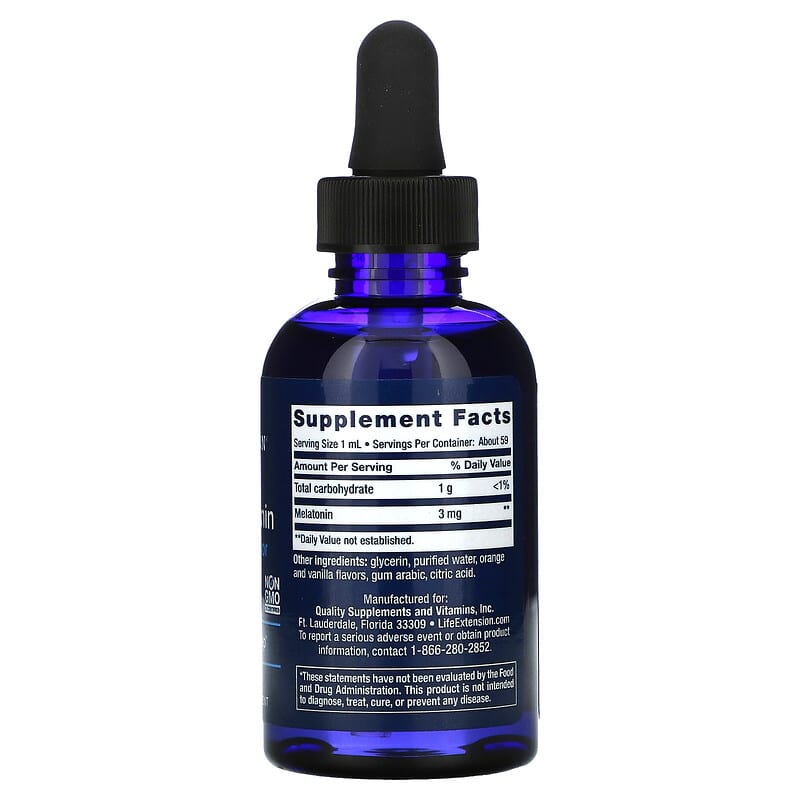 Life Extension, Fast-Acting Liquid Melatonin, Citrus-Vanilla, 2 fl oz (59 ml) 737870223429