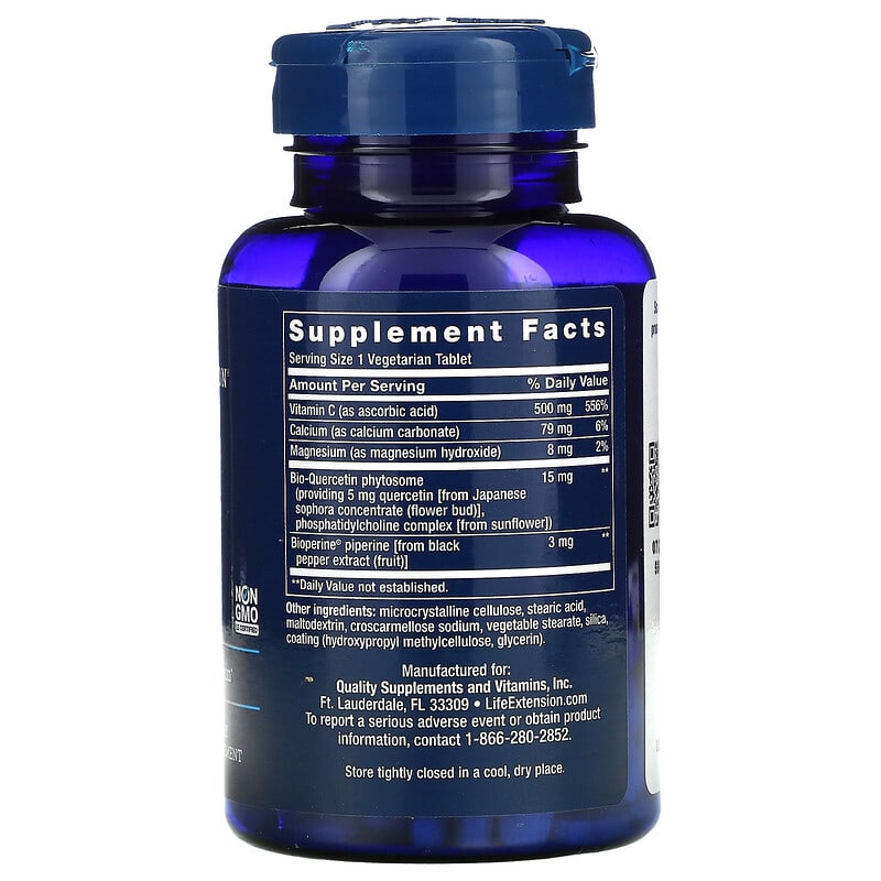 Life Extension, Fast-C and Bio-Quercetin Phytosome, 60 Vegetarian Tablets 737870222965