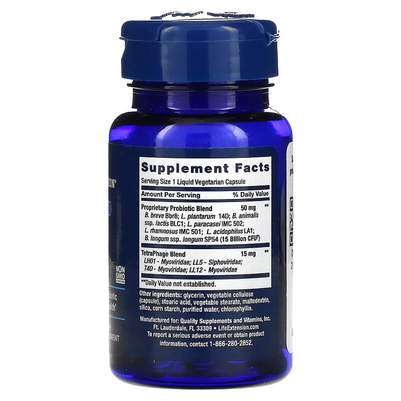Life Extension, FLORASSIST GI with Phage Technology, 30 Liquid Vegetarian Capsules 737870212539
