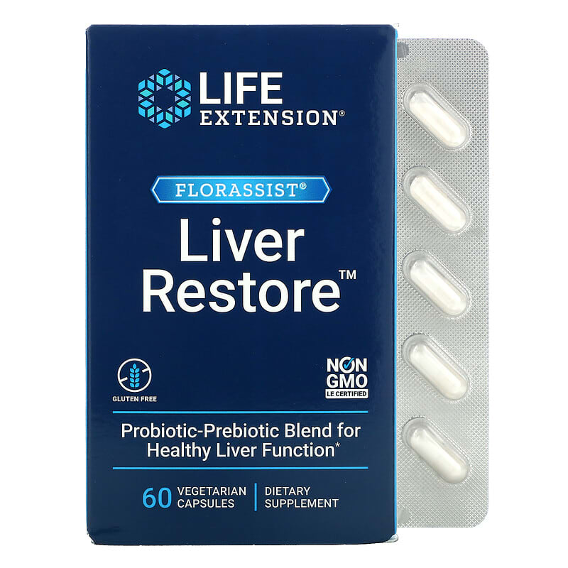 Life Extension FLORASSIST Liver Restore 60 Vegetarian Capsules 737870240266