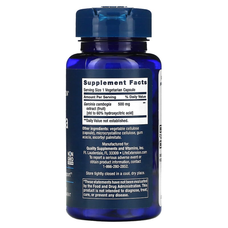 Life Extension, Garcinia HCA, 90 Vegetarian Capsules 737870173809