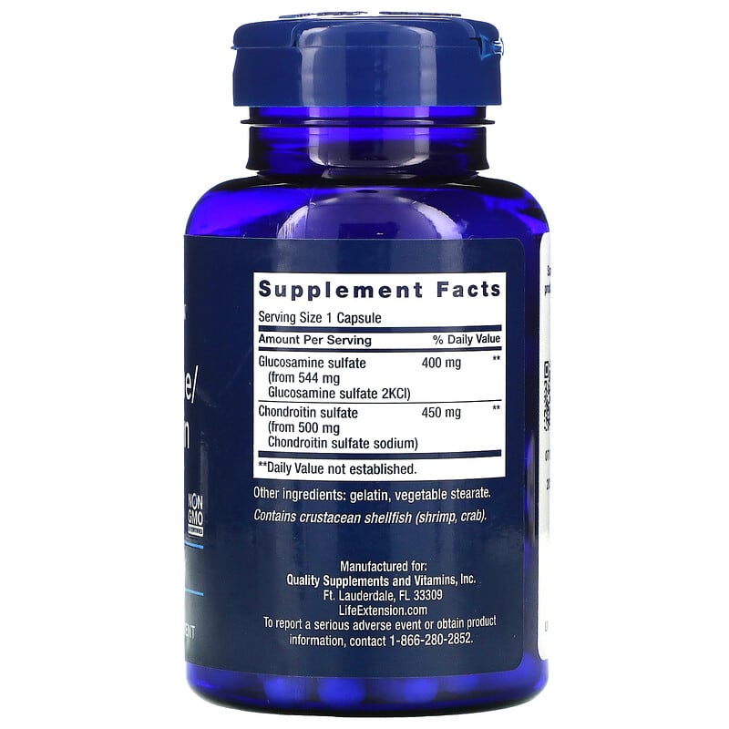 Life Extension, Glucosamine/Chondroitin Capsules, 100 Capsules 737870522102