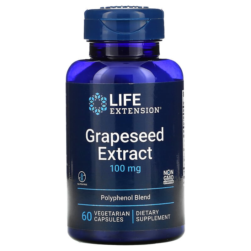 Life Extension Grapeseed Extract 100 mg 60 Vegetarian Capsules 737870221166