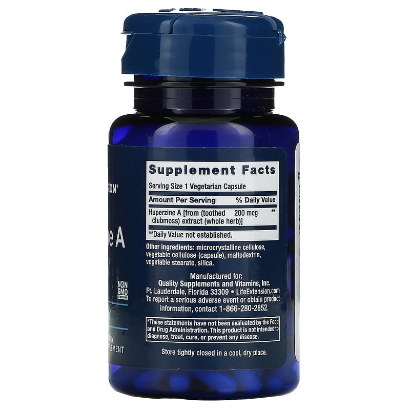 Life Extension, Huperzine A, 200 mcg, 60 Vegetarian Capsules 737870152767