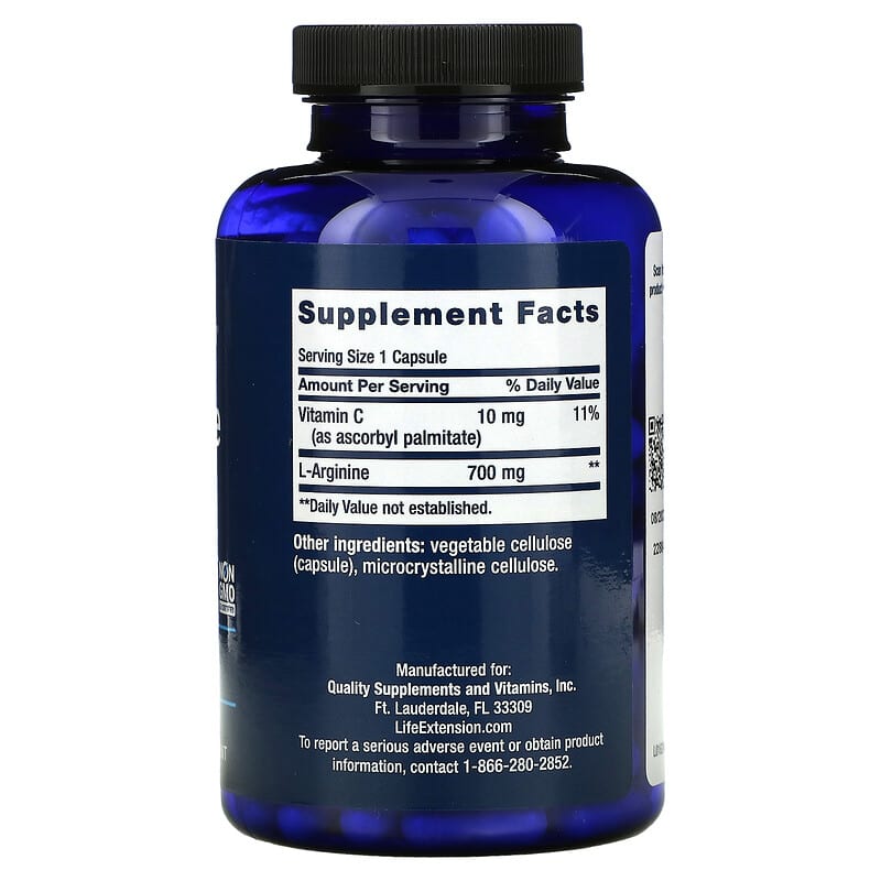 Life Extension, L-Arginine Caps, 700 mg, 200 Capsules 737870162421