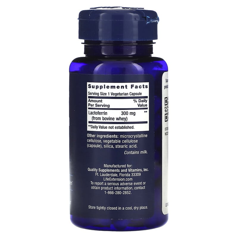 Life Extension, Lactoferrin Caps, 60 Vegetarian Capsules 737870168164