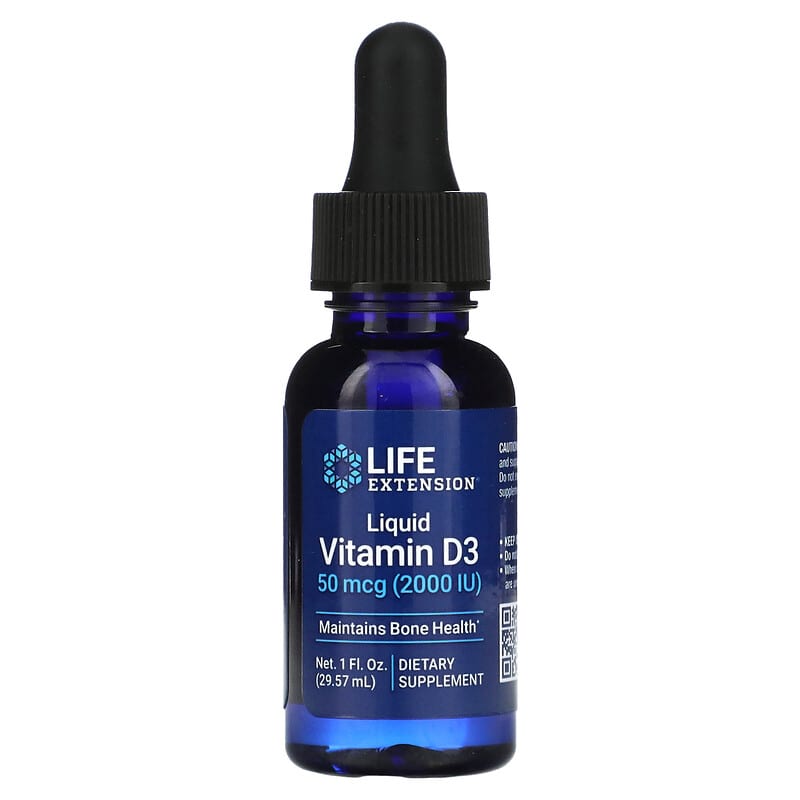 Life Extension Liquid Vitamin D3 50 mcg (2,000 IU) 1 fl oz (29.57 ml) 737870224419
