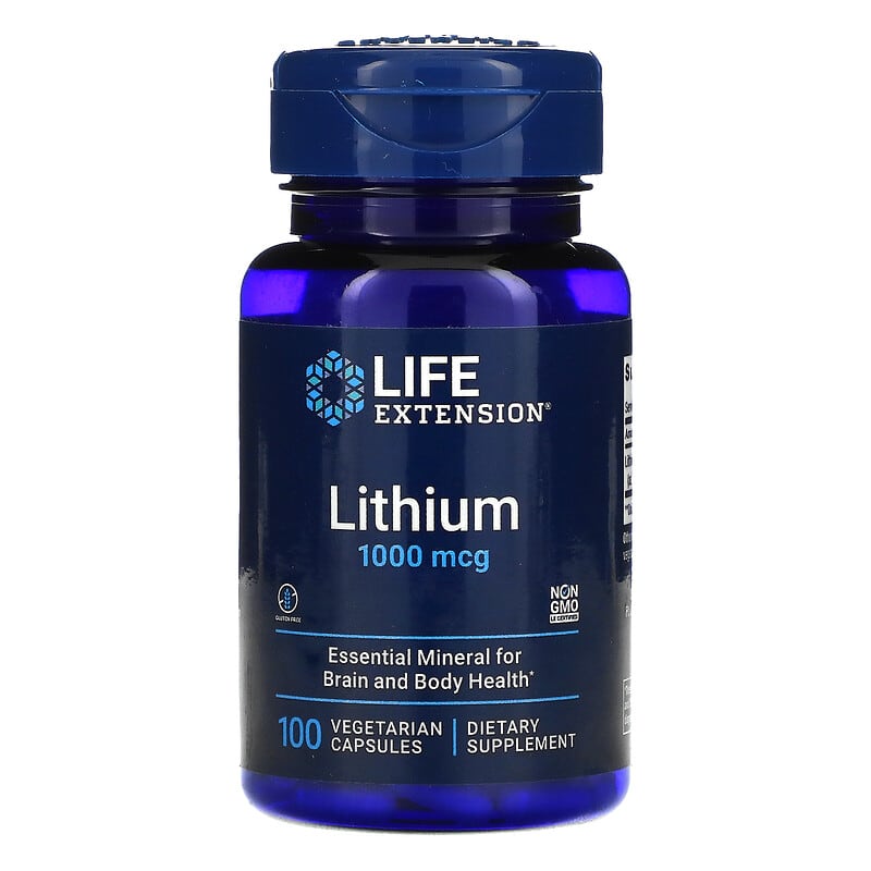 Life Extension Lithium 1,000 mcg 100 Vegetarian Capsules 737870240310