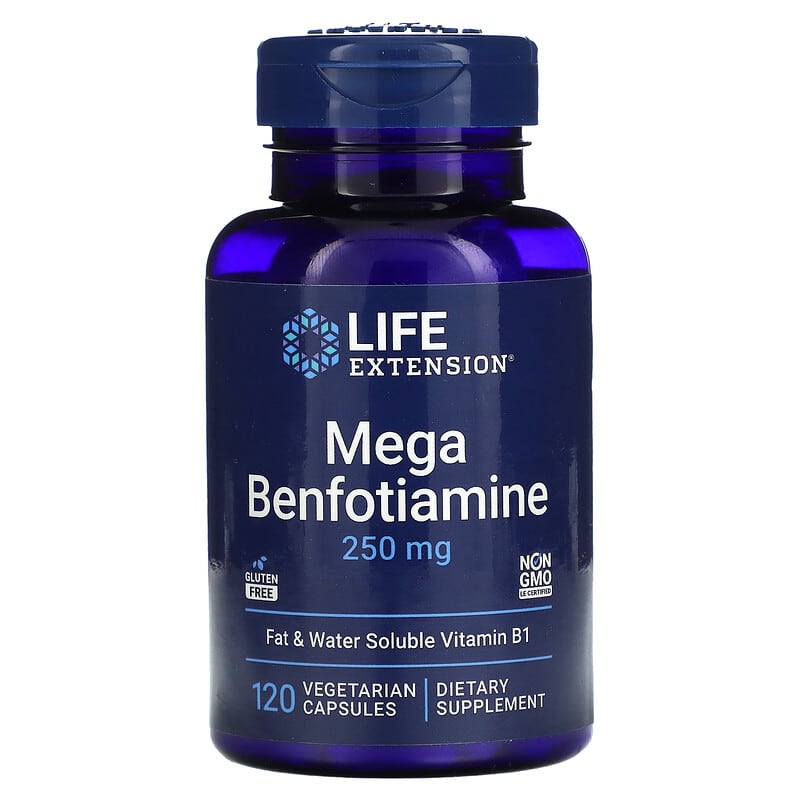 Life Extension Mega Benfotiamine 250 mg 120 Vegetarian Capsules 737870925125