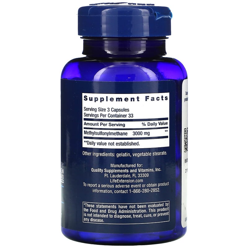 Life Extension, MSM, 1,000 mg, 100 Capsules 737870451105