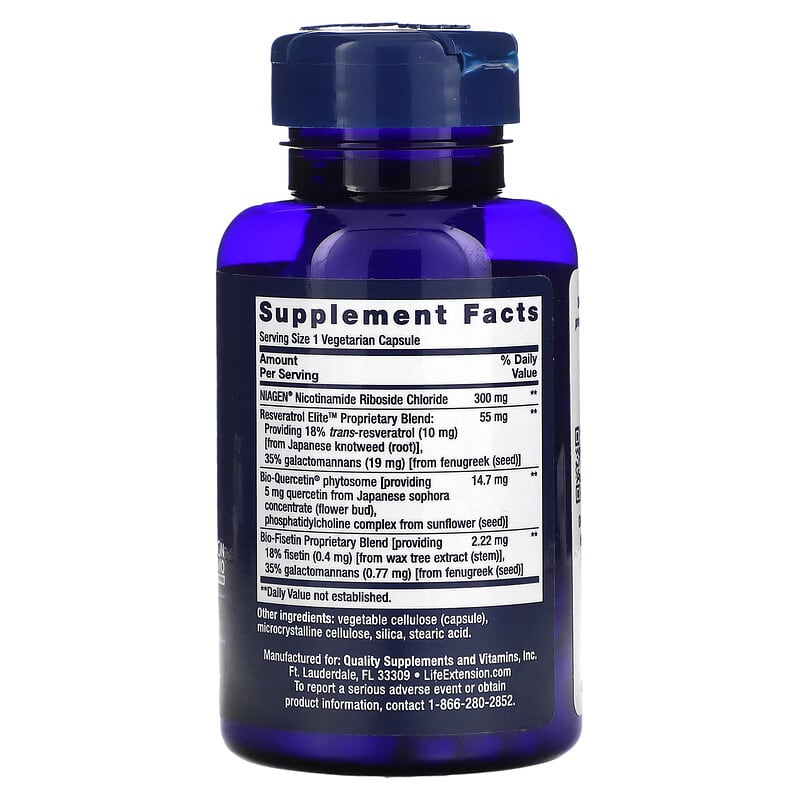 Life Extension, NAD+ Cell Regenerator and Resveratrol Elite, 30 Vegetarian Capsules 737870234838