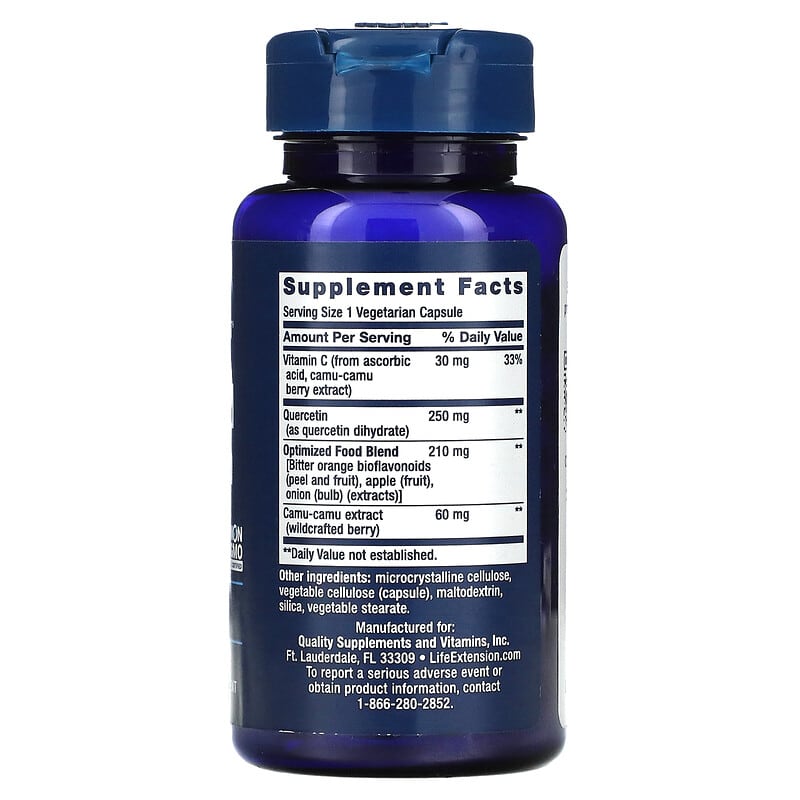 Life Extension, Optimized Quercetin, 250 mg, 60 Vegetarian Capsules 737870130963