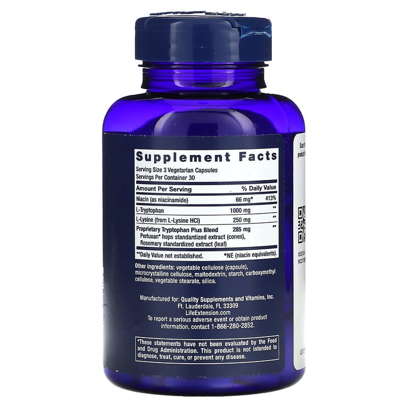 Life Extension, Optimized Tryptophan Plus, 90 Vegetarian Capsules 737870172192