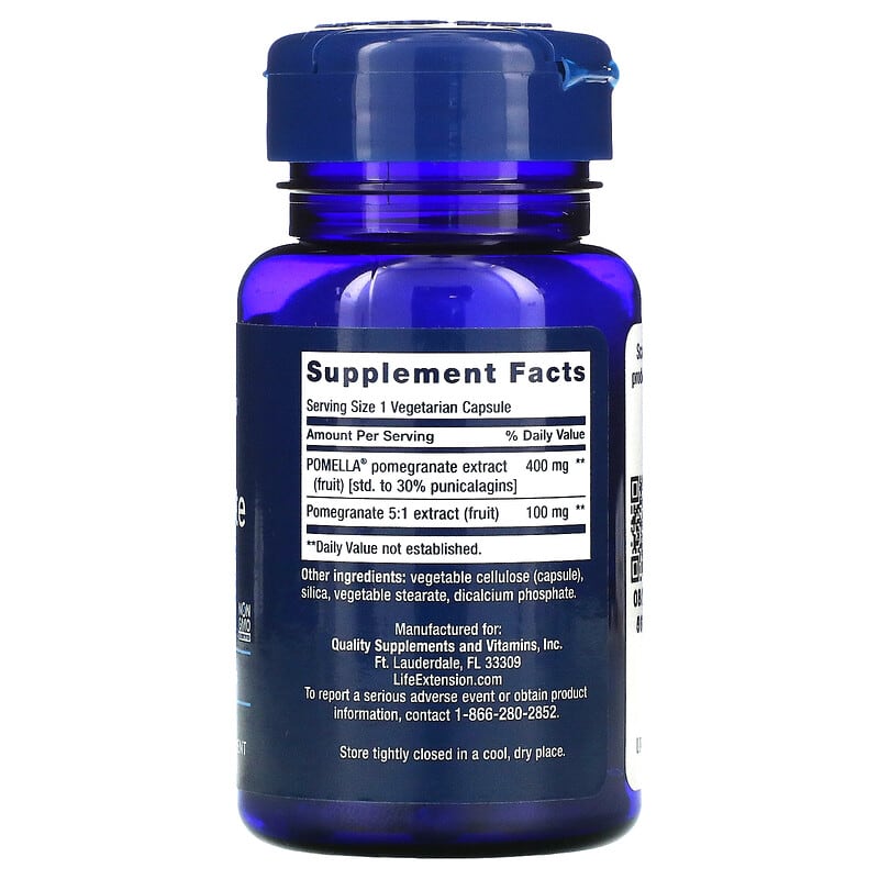 Life Extension, Pomegranate Fruit Extract, 30 Vegetarian Capsules 737870956037