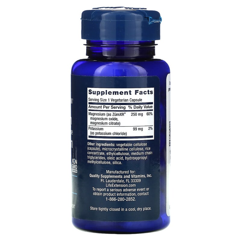 Life Extension, Potassium with Extend-Release Magnesium, 60 Vegetarian Capsules 737870230960