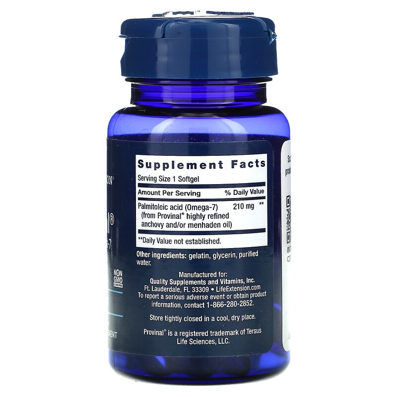 Life Extension, Provinal Purified Omega-7, 30 Softgels 737870181231