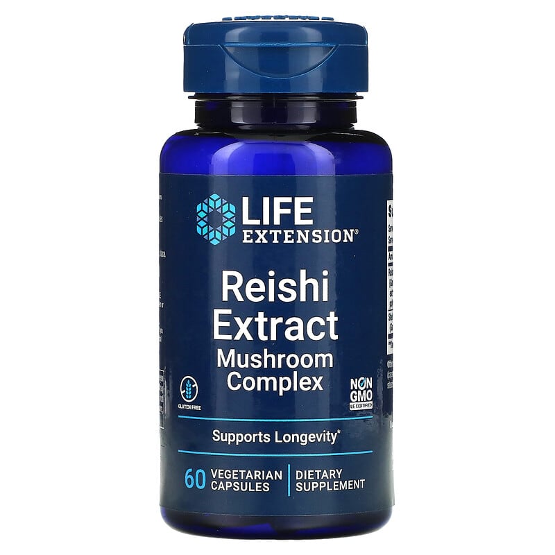 Life Extension Reishi Extract Mushroom Complex 60 Vegetarian Capsules 737870170860