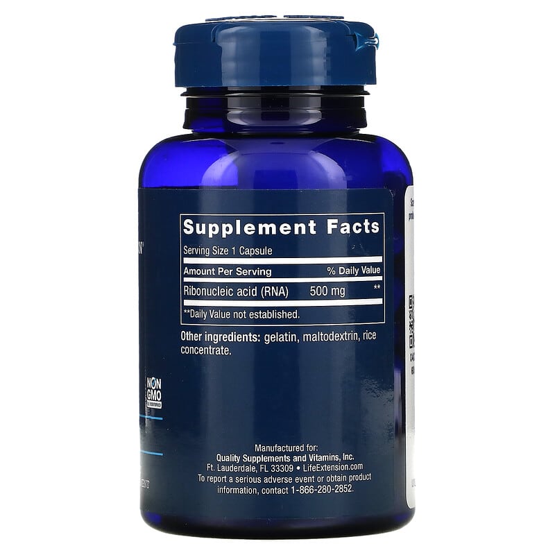 Life Extension, RNA Capsules, 500 mg, 100 Capsules 737870070108