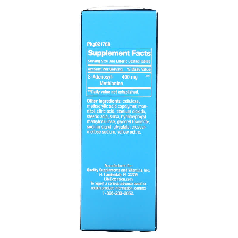 Life Extension, SAMe (Disulfate Tosylate), 400 mg, 30 Enteric Coated Tablets 737870217633
