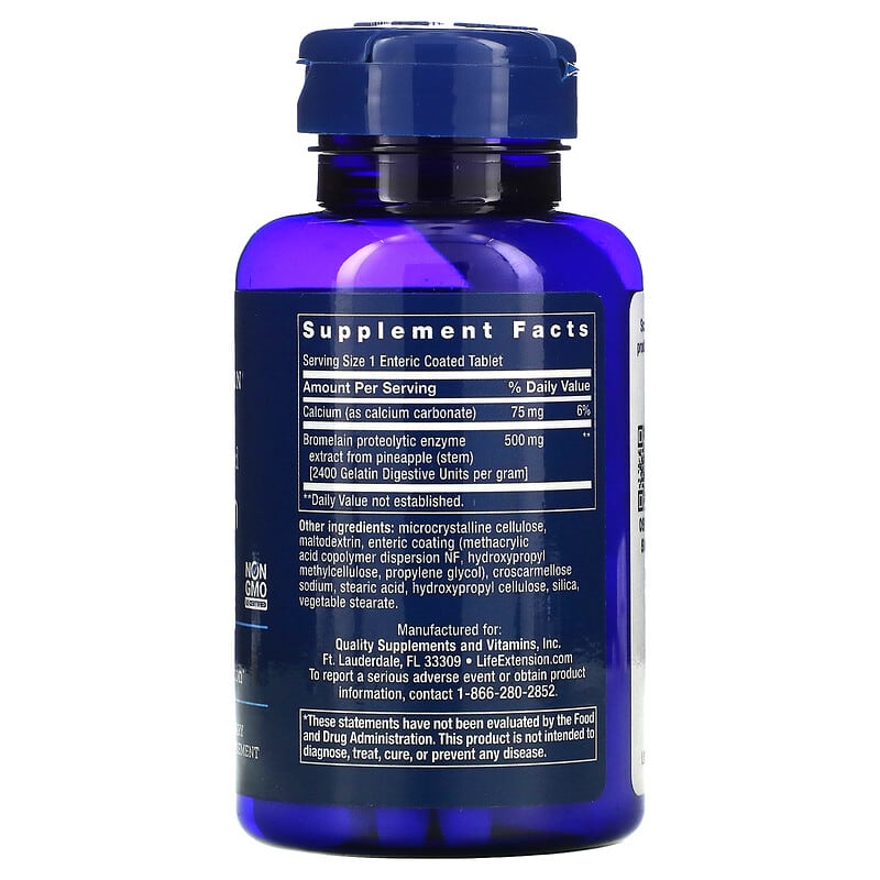 Life Extension, Specially-Coated Bromelain, 500 mg, 60 Enteric Coated Tablets 737870120360