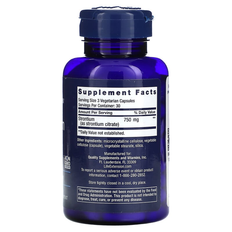 Life Extension, Strontium Caps, 250 mg, 90 Vegetarian Capsules 737870147695