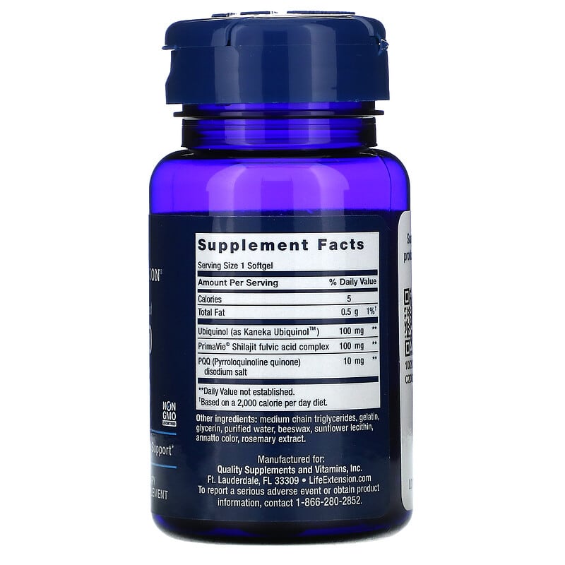 Life Extension, Super Ubiquinol CoQ10 100 mg, PQQ 10 mg, 30 Softgels 737870173335